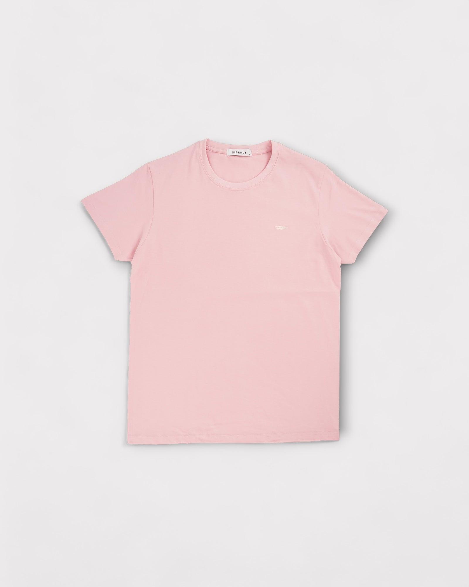 Camiseta logo bordado rosa - Siberly Brand